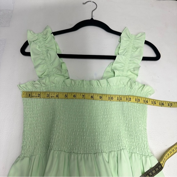 Amanda Uprichard Adelene Green Flutter Sleeve Sundress size L - Picture 7 of 10